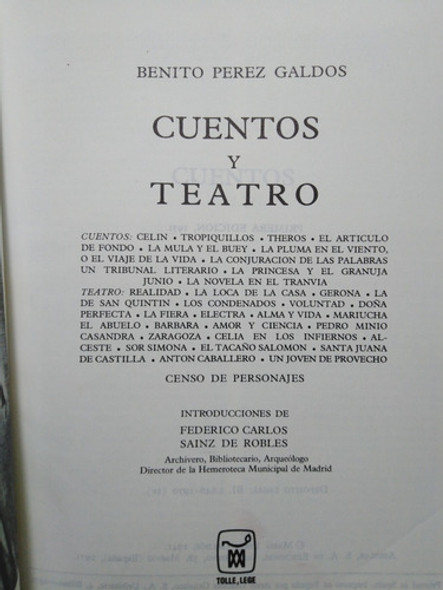 Benito Perez Galdos 3 Libros Aguilar 1