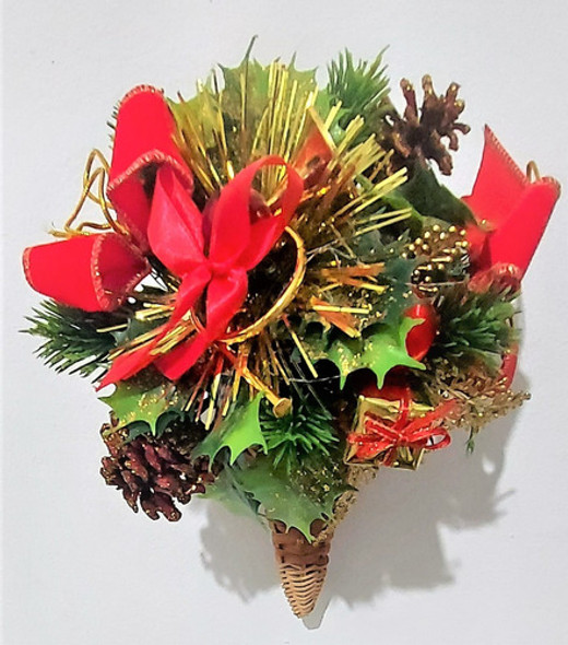 Liquidación De Navidad, Decorativa Canasta Con Muérdagos. 1