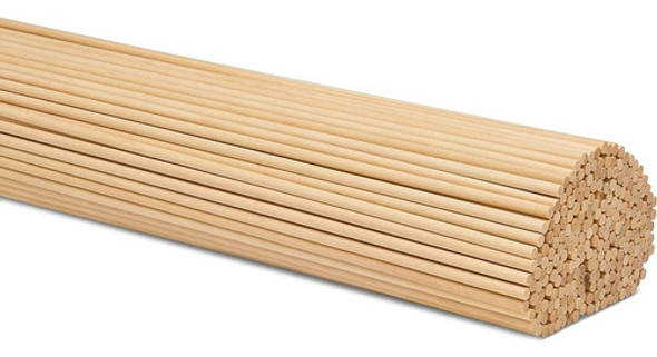 Varillas De Madera Redondas 5mm X20 Unidades 50cm 0