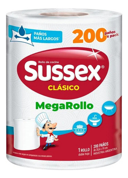 Rollo Cocina Sussex Familiar De 200 Paños Bolson Por 12!! 0