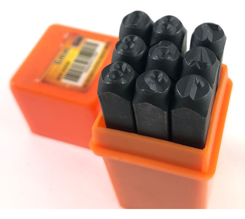 Pinos Númerico Para Marcação Gravação Metal Couro 9 Peça 6mm 1