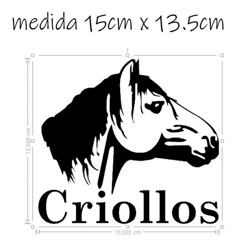 Vinilo Adhesivo Caballo Criollo Calco Harás Criollos Uruguay 1