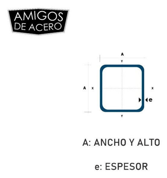 Caño Estructural Cuadrado 100 X 100 X 2 Mm - 6 Mts - Ha 1