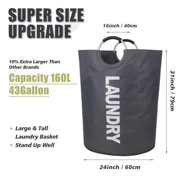 Twira Canastas De Lavandera Xxl De 160 Litros, Cesta De Lava 1