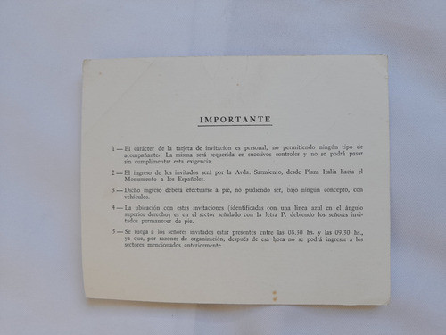 Invitacion A La Misa Del Papa Juan Pablo, Argentina 1982 1