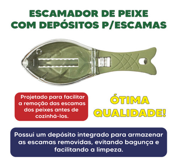 Descamador Limpa Peixe Removedor Escamas Reservatório 1