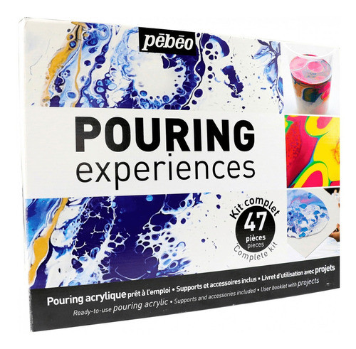 Kit Completo Tintas Acrílicas Fluida Pouring Pébéo  Estojo 1