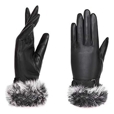 Yiseven Guantes De Piel De Cordero Con Pantalla Táctil Para 1