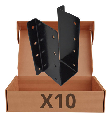Soporte De Chapa Para Tirante De Madera 3x8 Vigas Techo X 10 0