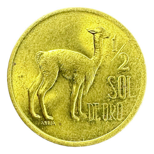 Perú - 1/2 Sol De Oro - Año 1975 - Km #260 - Llama : 0