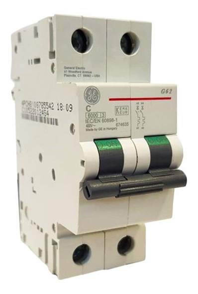 Llave Térmica Bipolar 2x 10a 6ka Curva C General Electric 0