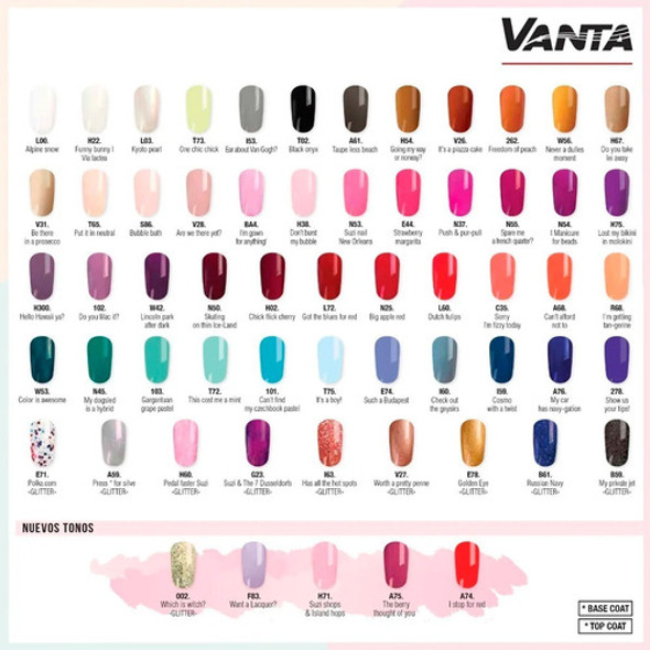 Base Top Y Esmalte Semipermanente Vanta On Off Uv Led X 15ml 1