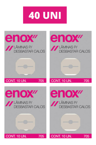 Lamina De Desbaste Aço Inox Para Calos 40 Unidades Enox 1
