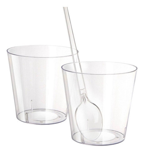100 Copinho 25ml Cristal Brigadeiro Docinho +100 Colher Full 0
