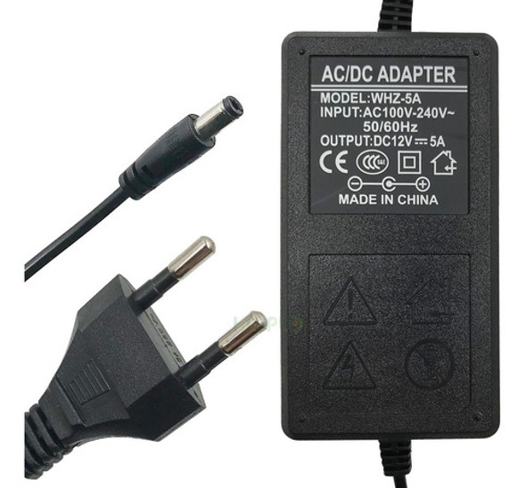 Fonte 12v 5a Bivolt- Preta 5 Amperes - Plug P4 1