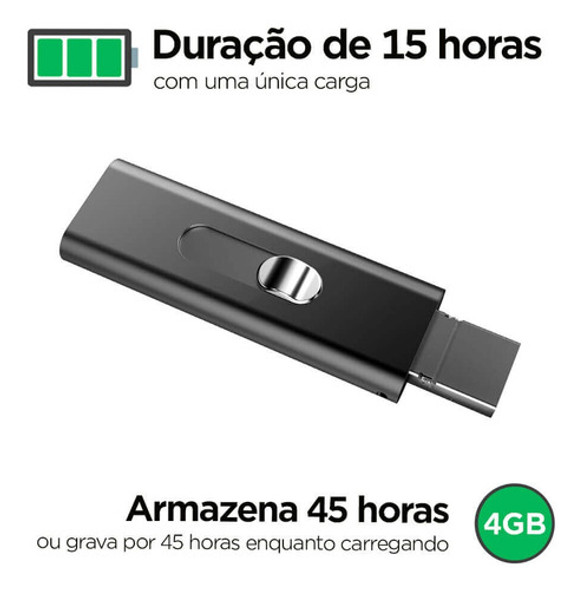 Aparelho De Gravacao Voz Escuta Espiao Gravador Mini Ativado 1