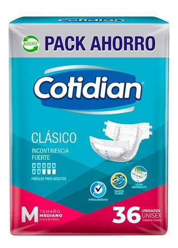 Pañal Cotidian Clásico M X36 0