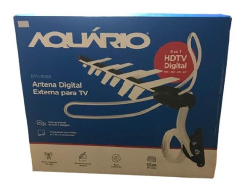 Antena Externa Digital Aquário Dtv-3000  Com Acessórios 1