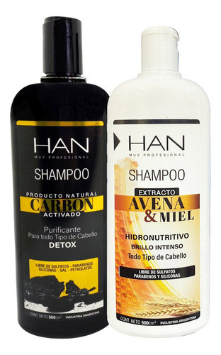 Combo X2 Shampoo Carbon Detox - Avena - Han 0