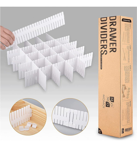 Momoi 44pcs Divisores De Cajones, Organizador De Cajón Ajust 0