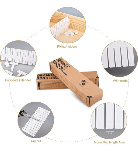 Momoi 44pcs Divisores De Cajones, Organizador De Cajón Ajust 1