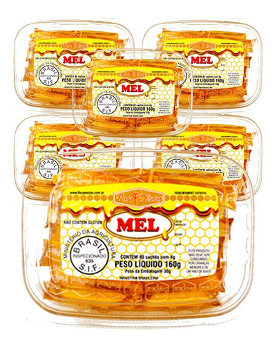 Mel Em Sachês Flora Néctar Bandeja 40 Saches - 6 Unidades 0