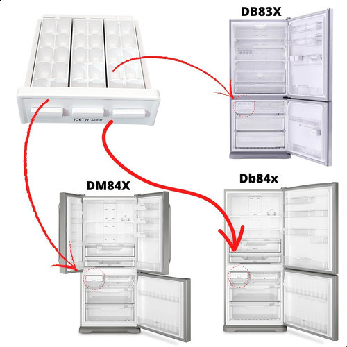 Forma De Gelo Ice Twister Geladeira Electrolux Db84x Dm84x 1