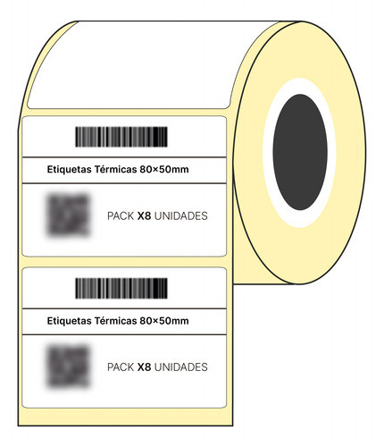 8 Rollos De Etiquetas Troqueladas Xp-450b De 8 X 5cm 0