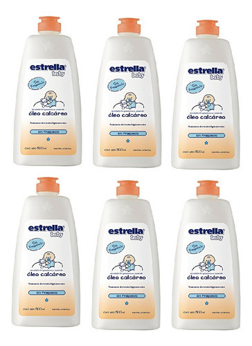 Estrella Oleo Calcareo Bebes S/ Fragancia 6 Botellas X 500ml 0