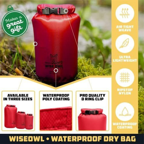 Bolsos De Camping Impermeable Wise Owl Tapa Enrollable Rojo 1