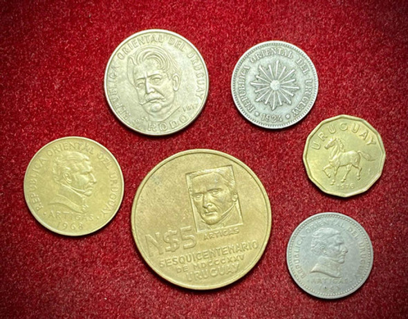 Lote X6 Monedas Uruguayas Oferta Distintos Años Miralas 0