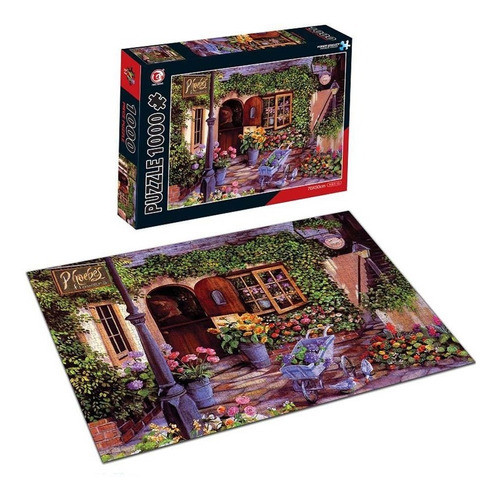 Rompecabezas Puzzle 1000 Piezas Casa De Flores Paisaje Juego 0