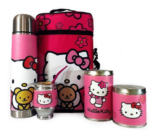 Equipo De Mate Completo Hello Kitty Cuero Set Kit Matero 0