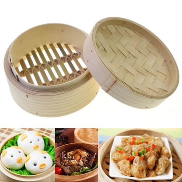 Nuevo Dim Sum Bambú Vapor 2 Piezas Set De 6  Diámetro 1