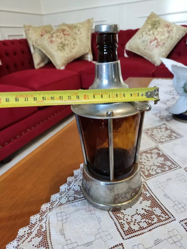 Antigua Botella Whisky Cristal Con Caja Musical Suiza 1