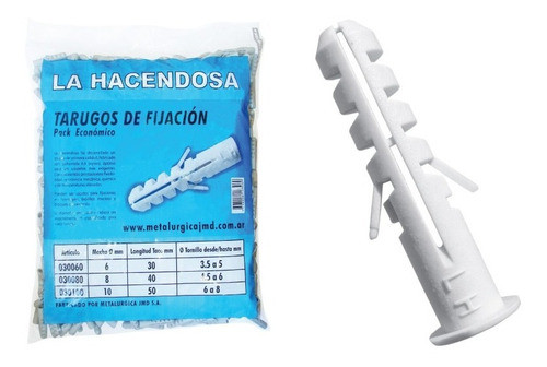 Bolsa Tarugos Tacos Con Tope 12 Mm X 250 Unidades 0