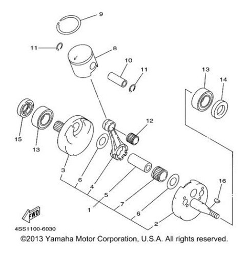 Aros Piston Std Yamaha Yz 125 Original Grdmotos 1