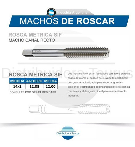 Machos De Roscar - Rosca Metrica 14x2 - Industria Argentina 0
