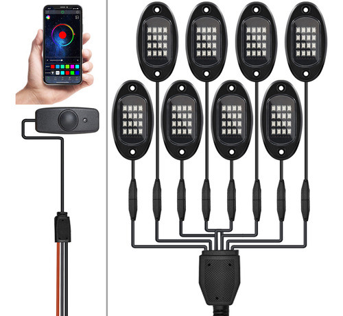 Lâmpada De Atmosfera De Automóvel Suv Atv Utv Led Music Bt 0