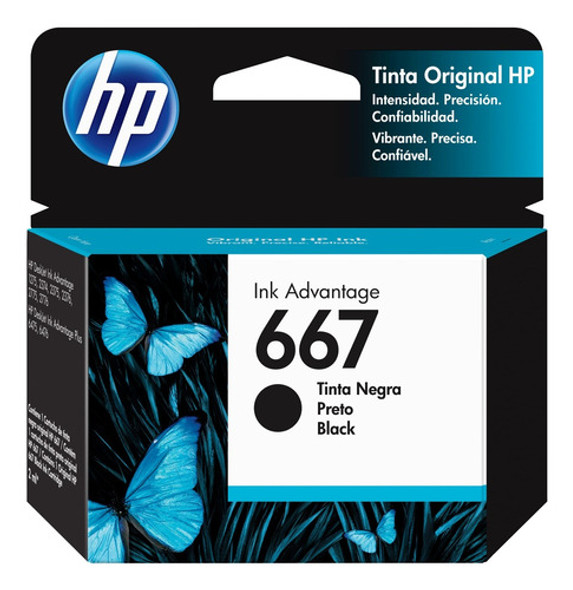 Cartucho Tinta Original Hp 667 Preto Deskjet 6476 2376 2776 0