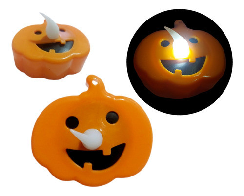 Vela Halloween Calabaza Luz Led X 1 Juanalalo Cotillon 1