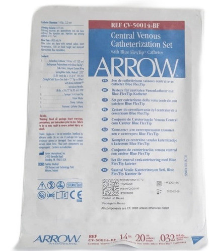 Set Via Central 1 Lumen 7fr (14g) 20cm Arrow 1