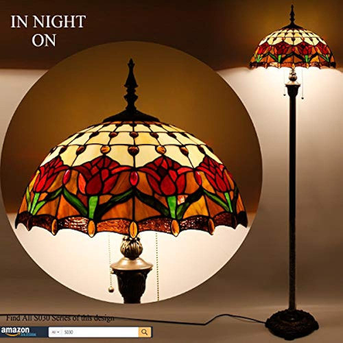 16 F01 Estilo Tiffany  Lámpara De Pie Con Difusor De 16 PuLG 1