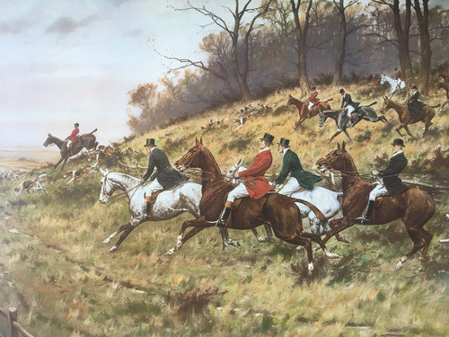 Estampa Lámina Cacería 62x76cm Impresa En Gran Bretaña 1