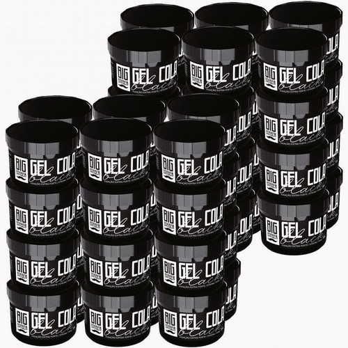 Gel Cola Black Big Barber 300g Fixador Modelador Kit 48 Unid 0