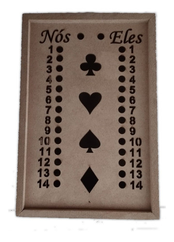 Caixa Porta Cartas De Baralho C/ Marcador Pontos Truco Mdf 1