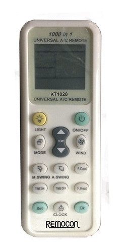 Control Remoto Aire Acondicionado Universal 1000 En 1 Kt1028 0