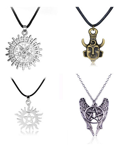 Fineder 4 Pack Supernatural Collar Dean Winchester Máscara 0