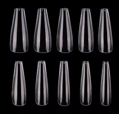 X600 Tips Ballerina Coffin Sistema Gel Press On Ultra Fino 0