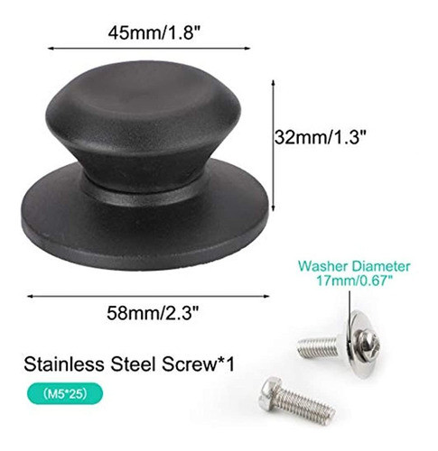Uxcell - 2 Piezas De Perilla Para Tapa, Tapa Para Olla, Tapa 1